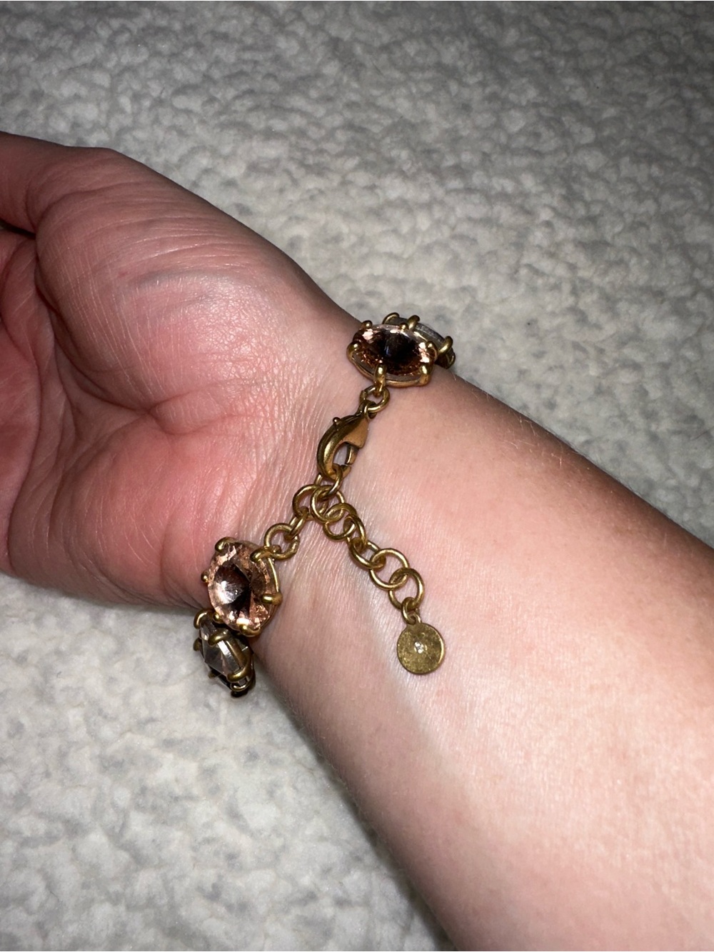 Stella & Dot Rose Gold Crystal Link Bracelet - Picture 2 of 3